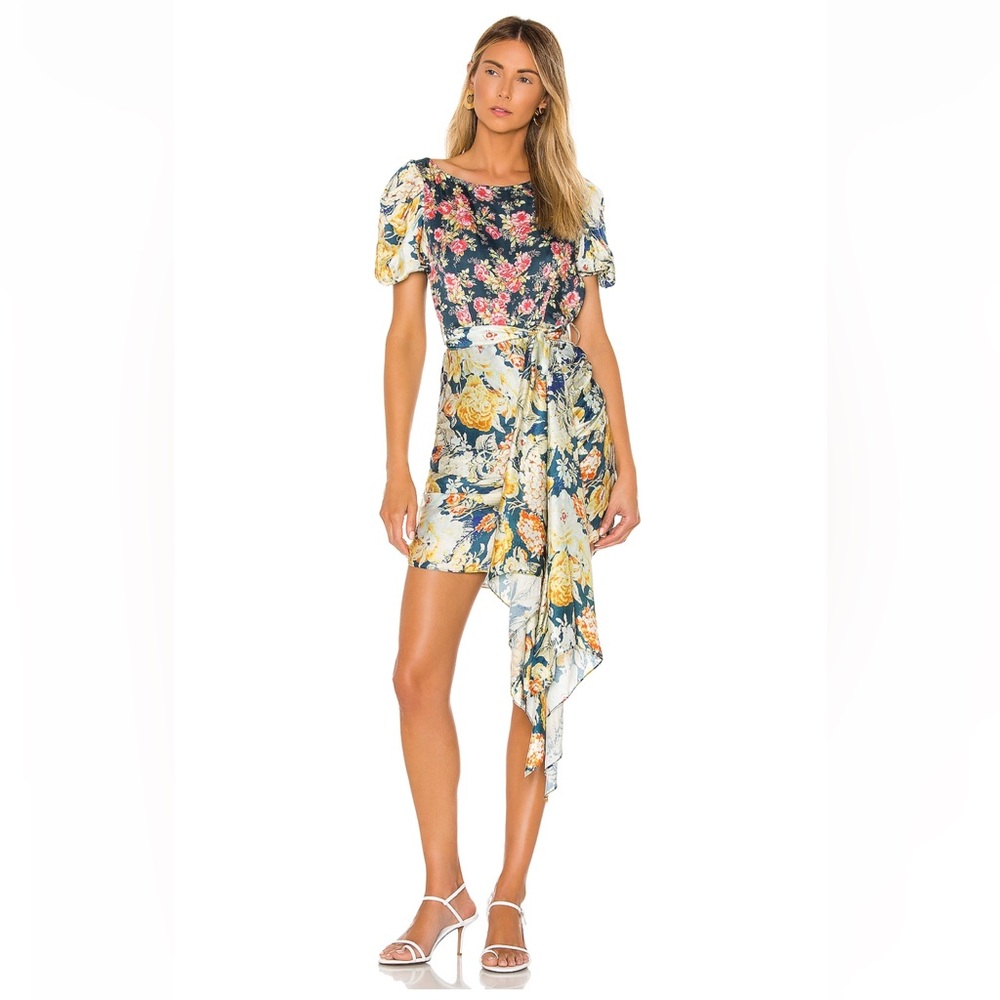 Hemant and Nandita Della Mini Dress in Blue Floral